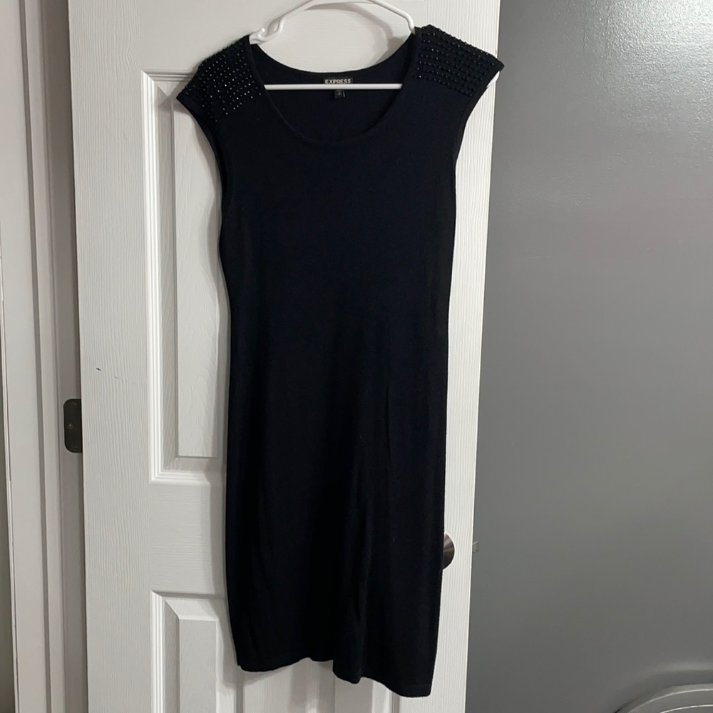 Express Jeweled Shoulder Sweater Dress